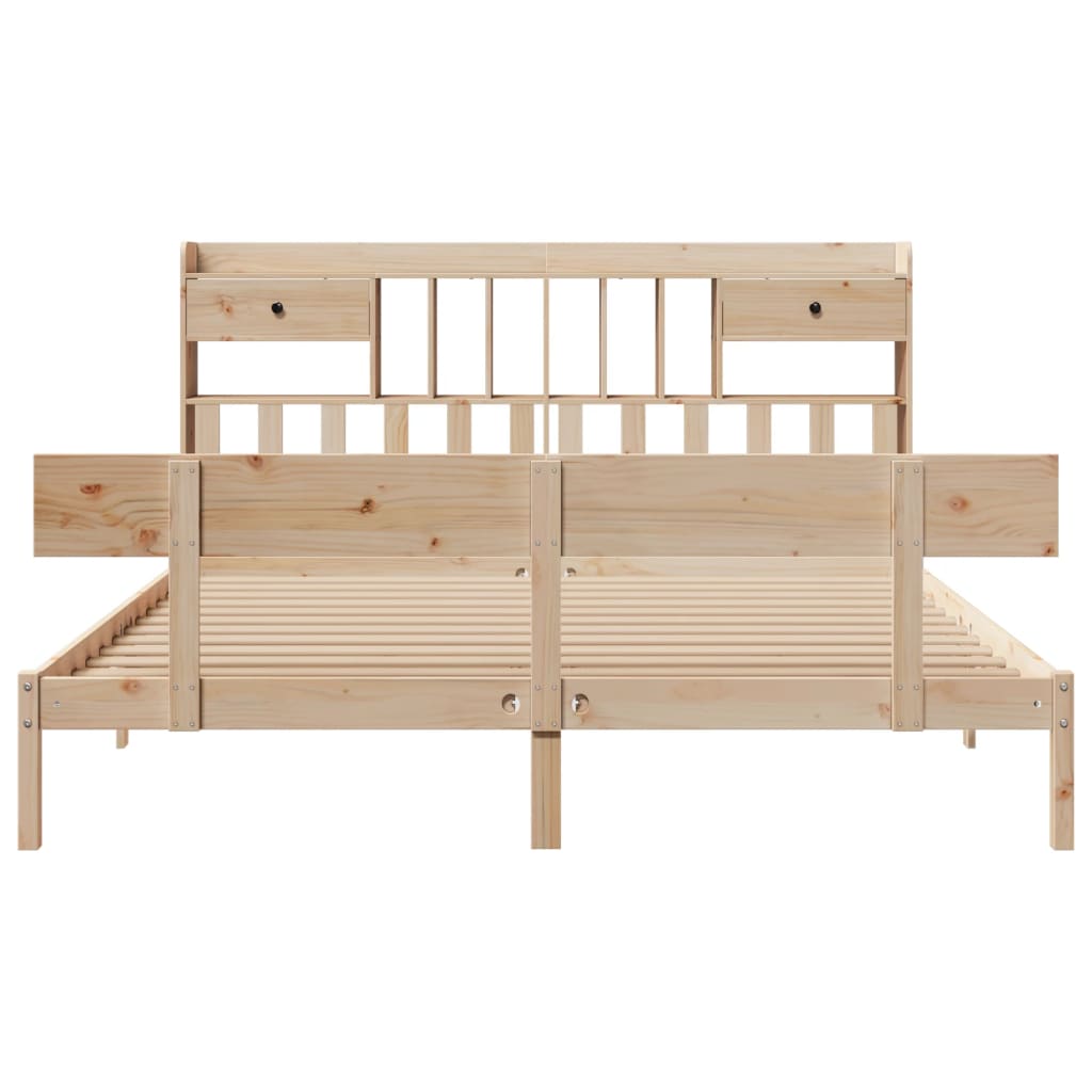 vidaXL Bookcase Bed without Mattress 180x200 cm Super King Solid Wood Pine