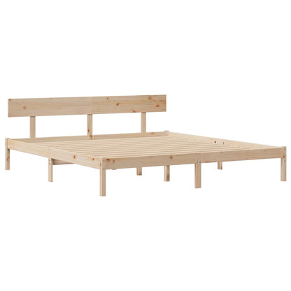 vidaXL Bookcase Bed without Mattress 180x200 cm Super King Solid Wood Pine