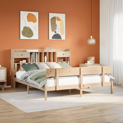 vidaXL Bookcase Bed without Mattress 180x200 cm Super King Solid Wood Pine