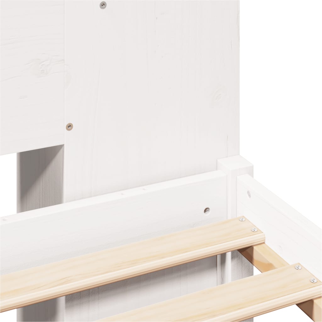 vidaXL Bookcase Bed without Mattress White 135x190 cm Double Solid Wood Pine