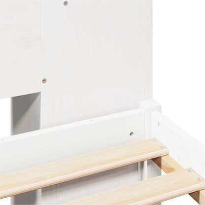 vidaXL Bookcase Bed without Mattress White 150x200 cm King Size Solid Wood Pine