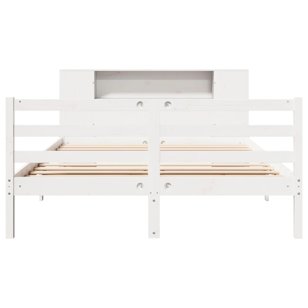 vidaXL Bookcase Bed without Mattress White 160x200 cm Solid Wood Pine