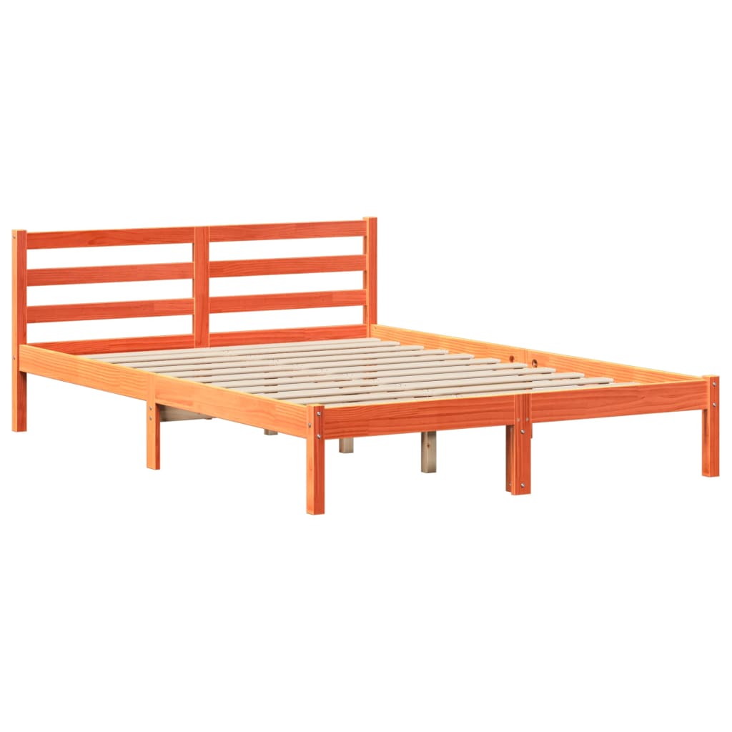 vidaXL Bookcase Bed without Mattress Wax Brown 140x200 cm Solid Wood Pine