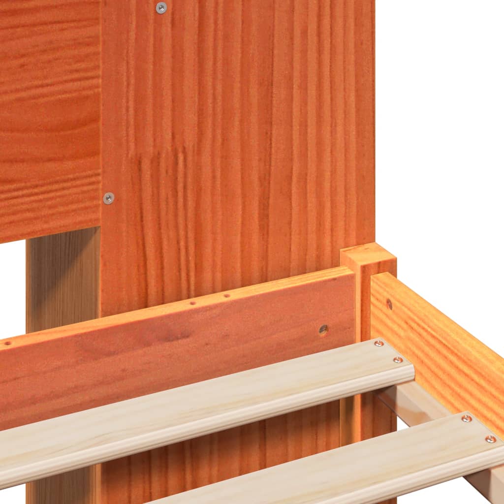 vidaXL Bookcase Bed without Mattress Wax Brown 200x200 cm Solid Wood Pine