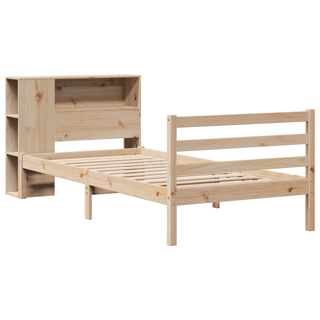 vidaXL Bookcase Bed without Mattress 75x190 cm Small Single Solid Wood Pine