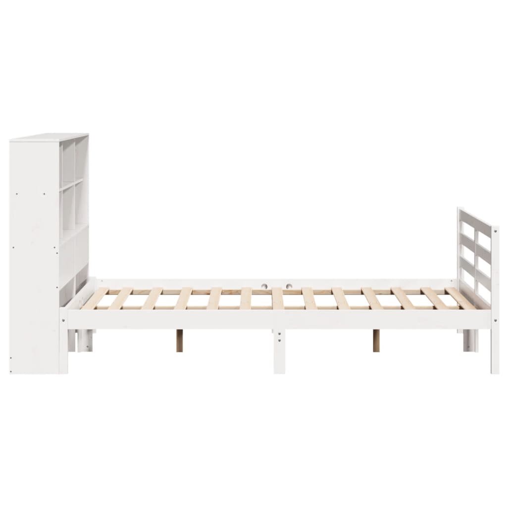 vidaXL Bookcase Bed without Mattress White 160x200 cm Solid Wood Pine