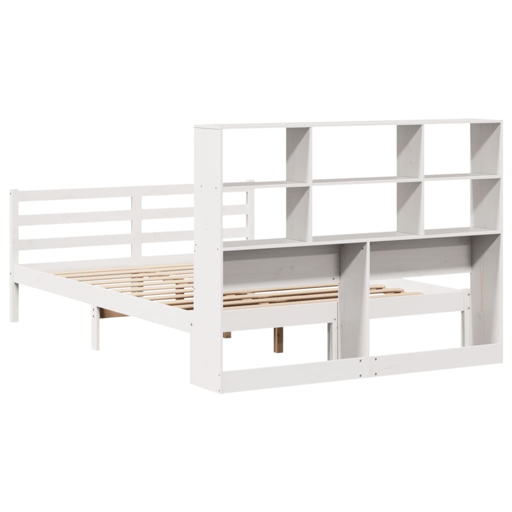 vidaXL Bookcase Bed without Mattress White 160x200 cm Solid Wood Pine