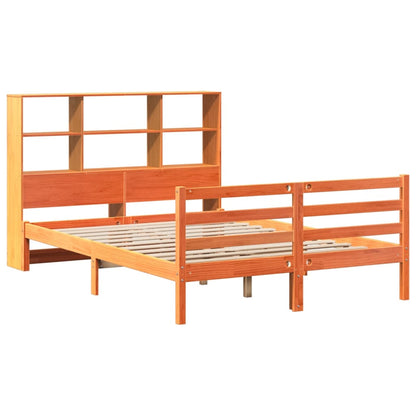 vidaXL Bookcase Bed without Mattress Wax Brown 140x190 cm Solid Wood