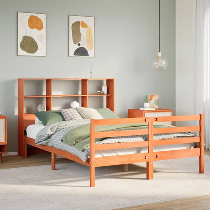 vidaXL Bookcase Bed without Mattress Wax Brown 160x200 cm Solid Wood