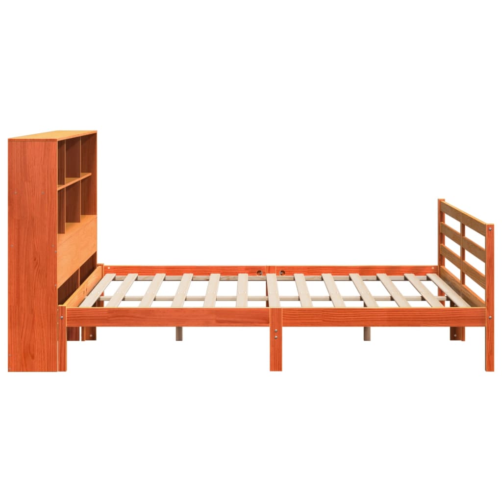 vidaXL Bookcase Bed without Mattress Wax Brown 180x200 cm Super King Solid Wood