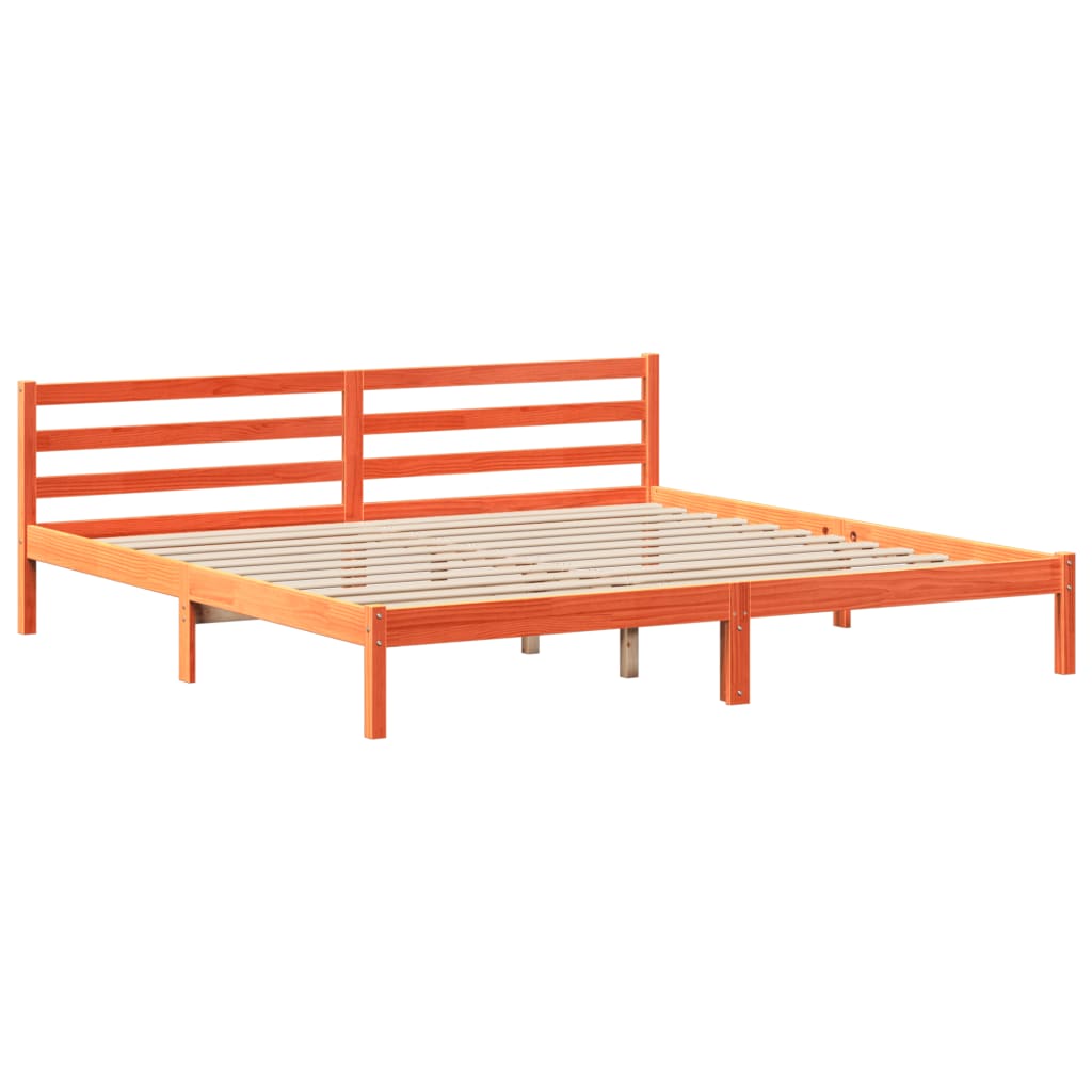 vidaXL Bookcase Bed without Mattress Wax Brown 180x200 cm Super King Solid Wood