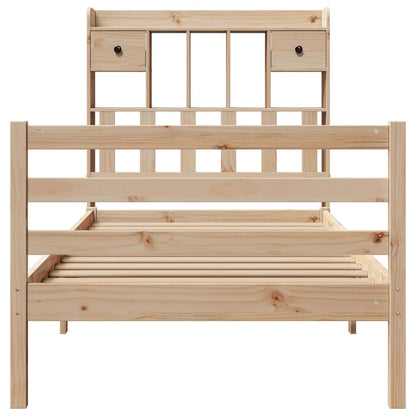 vidaXL Bookcase Bed without Mattress 75x190 cm Small Single Solid Wood Pine