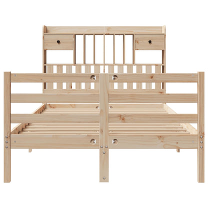 vidaXL Bookcase Bed without Mattress 135x190 cm Doouble Solid Wood Pine