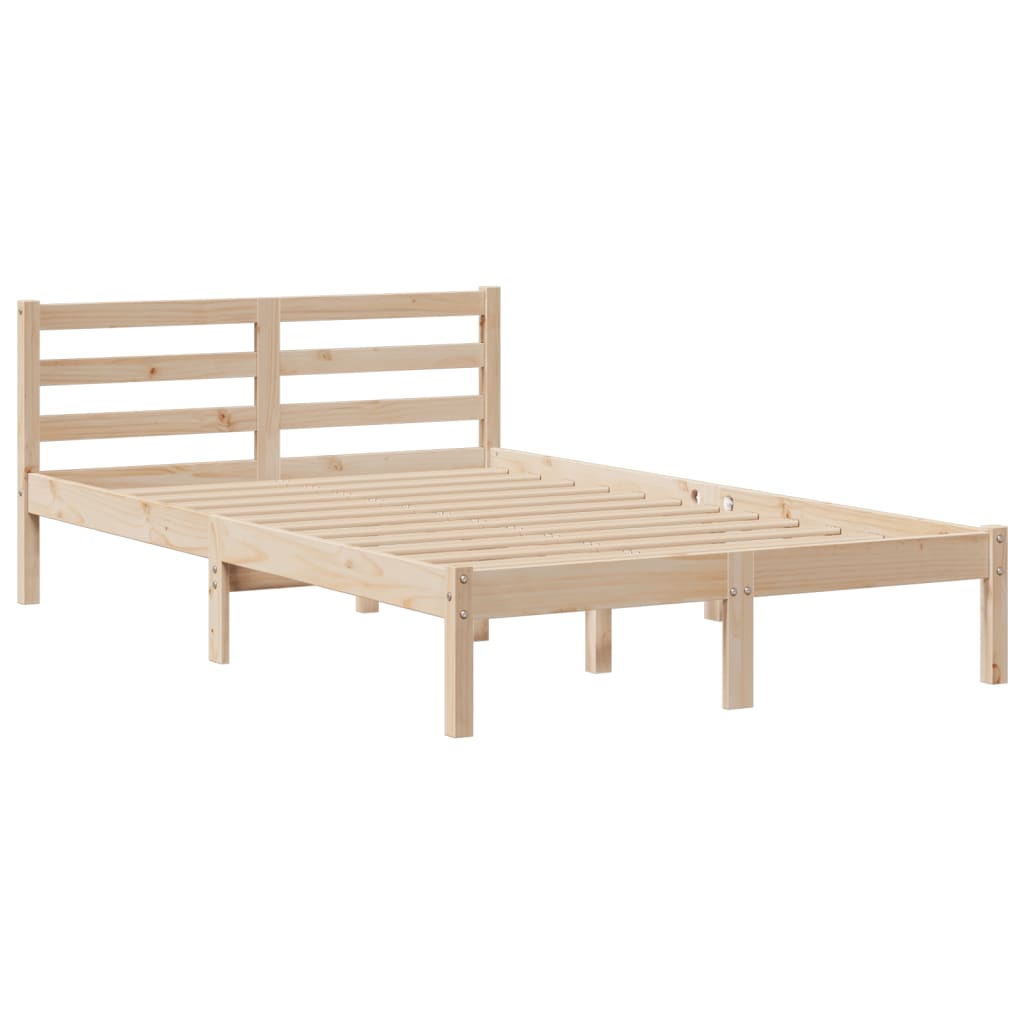 vidaXL Bookcase Bed without Mattress 135x190 cm Doouble Solid Wood Pine