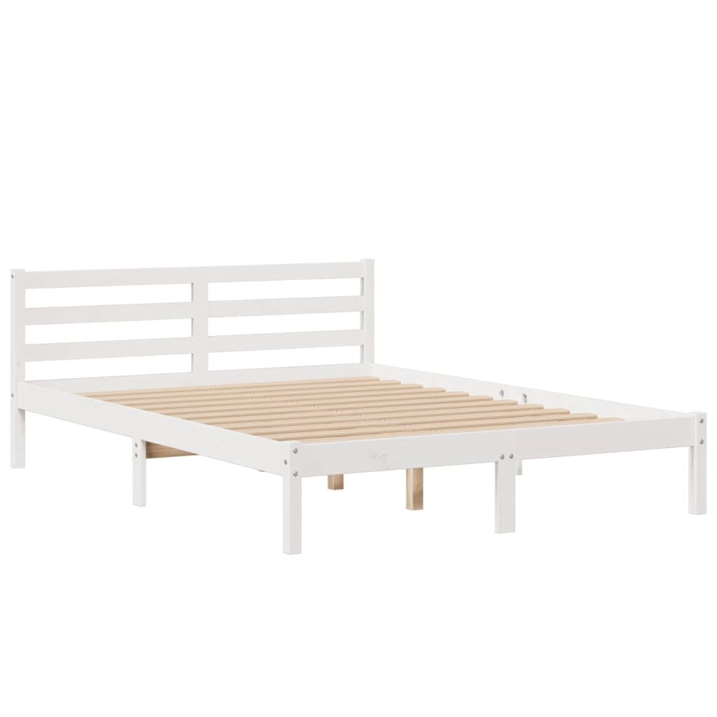 vidaXL Bookcase Bed without Mattress White 140x200 cm Solid Wood Pine