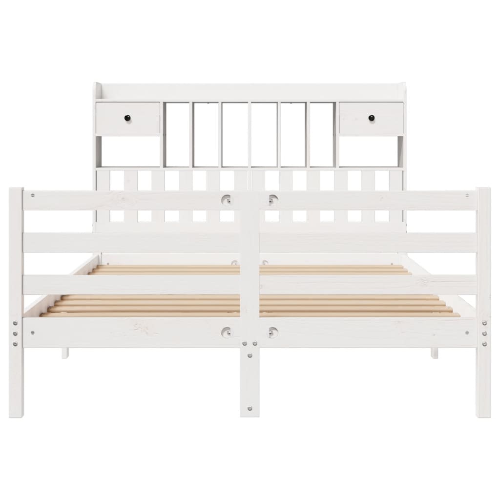 vidaXL Bookcase Bed without Mattress White 160x200 cm Solid Wood Pine