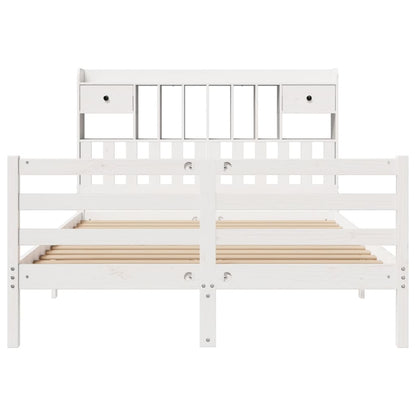 vidaXL Bookcase Bed without Mattress White 160x200 cm Solid Wood Pine