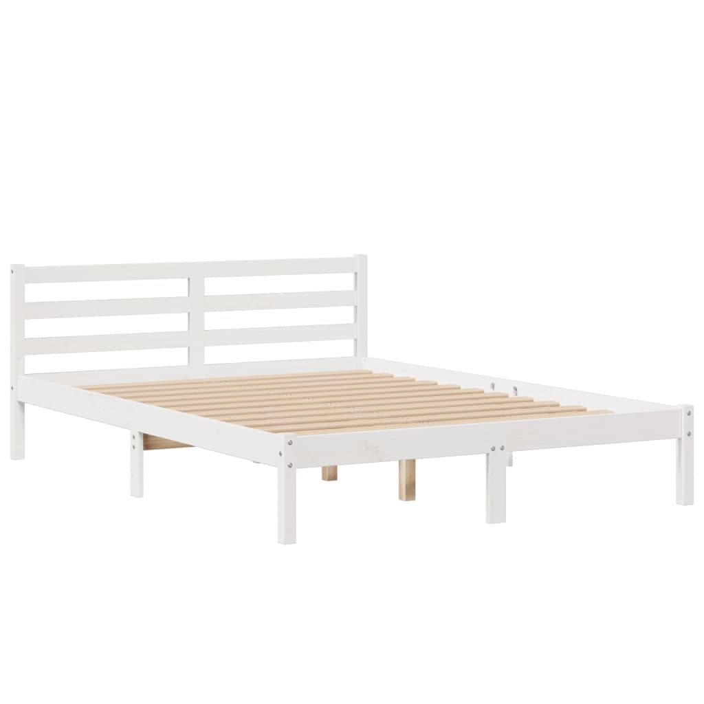 vidaXL Bookcase Bed without Mattress White 160x200 cm Solid Wood Pine