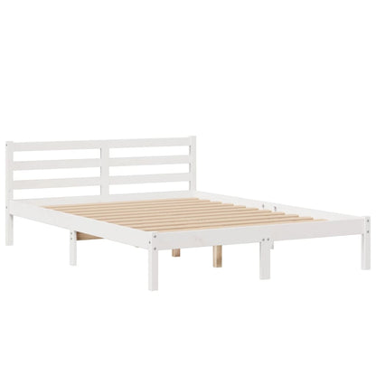 vidaXL Bookcase Bed without Mattress White 160x200 cm Solid Wood Pine