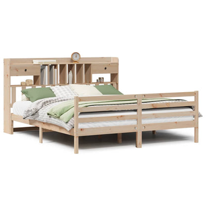 vidaXL Bookcase Bed without Mattress 180x200 cm Super King Solid Wood Pine