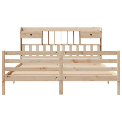 vidaXL Bookcase Bed without Mattress 180x200 cm Super King Solid Wood Pine