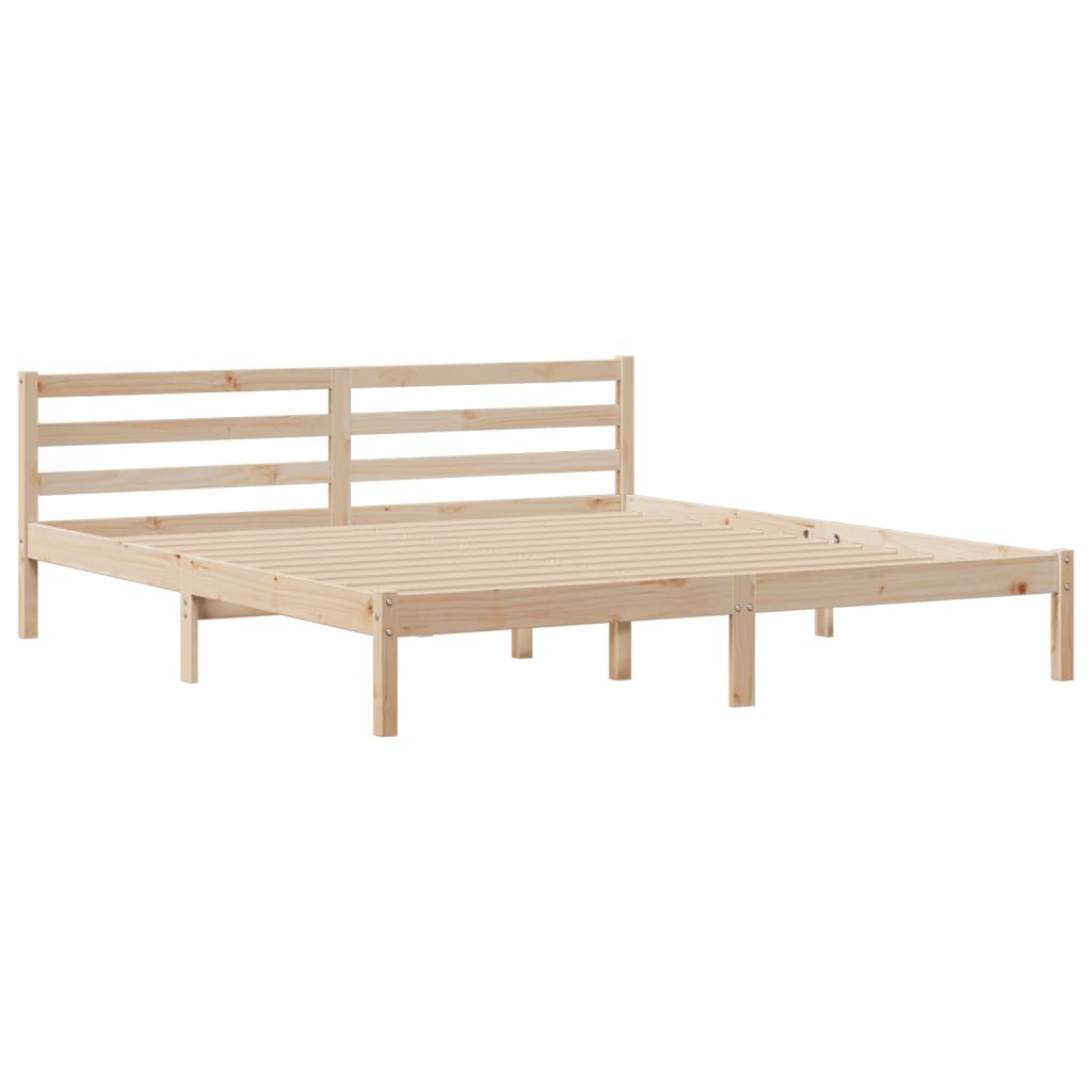 vidaXL Bookcase Bed without Mattress 180x200 cm Super King Solid Wood Pine
