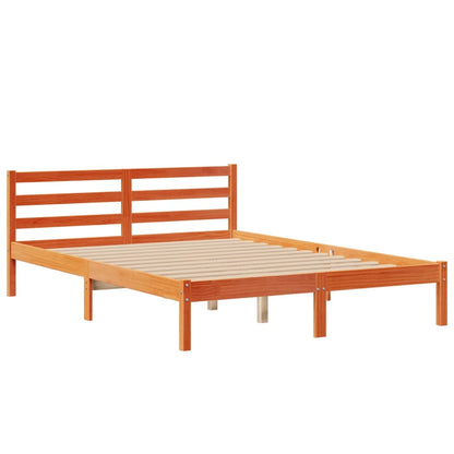 vidaXL Bookcase Bed without Mattress Wax Brown 160x200cm Solid Wood Pine