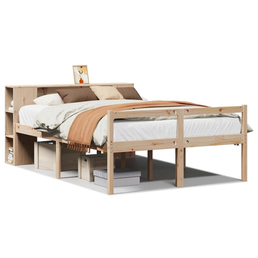 vidaXL Bookcase Bed without Mattress 135x190 cm Double Solid Wood Pine