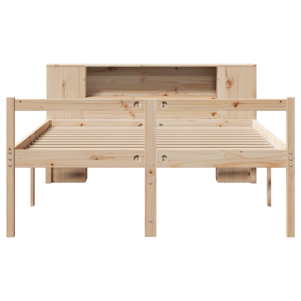 vidaXL Bookcase Bed without Mattress 135x190 cm Double Solid Wood Pine