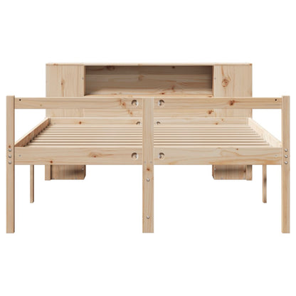 vidaXL Bookcase Bed without Mattress 135x190 cm Double Solid Wood Pine