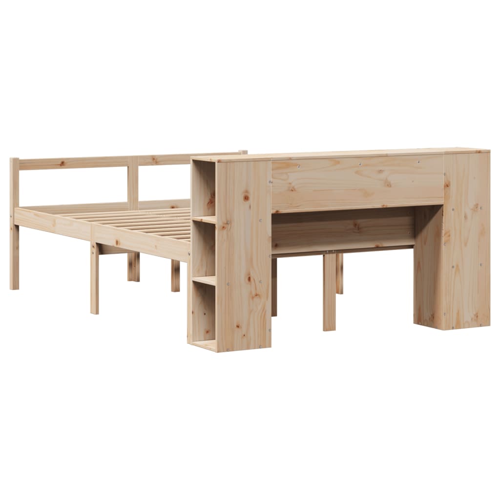 vidaXL Bookcase Bed without Mattress 135x190 cm Double Solid Wood Pine