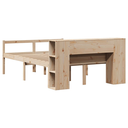 vidaXL Bookcase Bed without Mattress 135x190 cm Double Solid Wood Pine