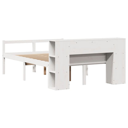 vidaXL Bookcase Bed without Mattress White 135x190 cm Double Solid Wood Pine