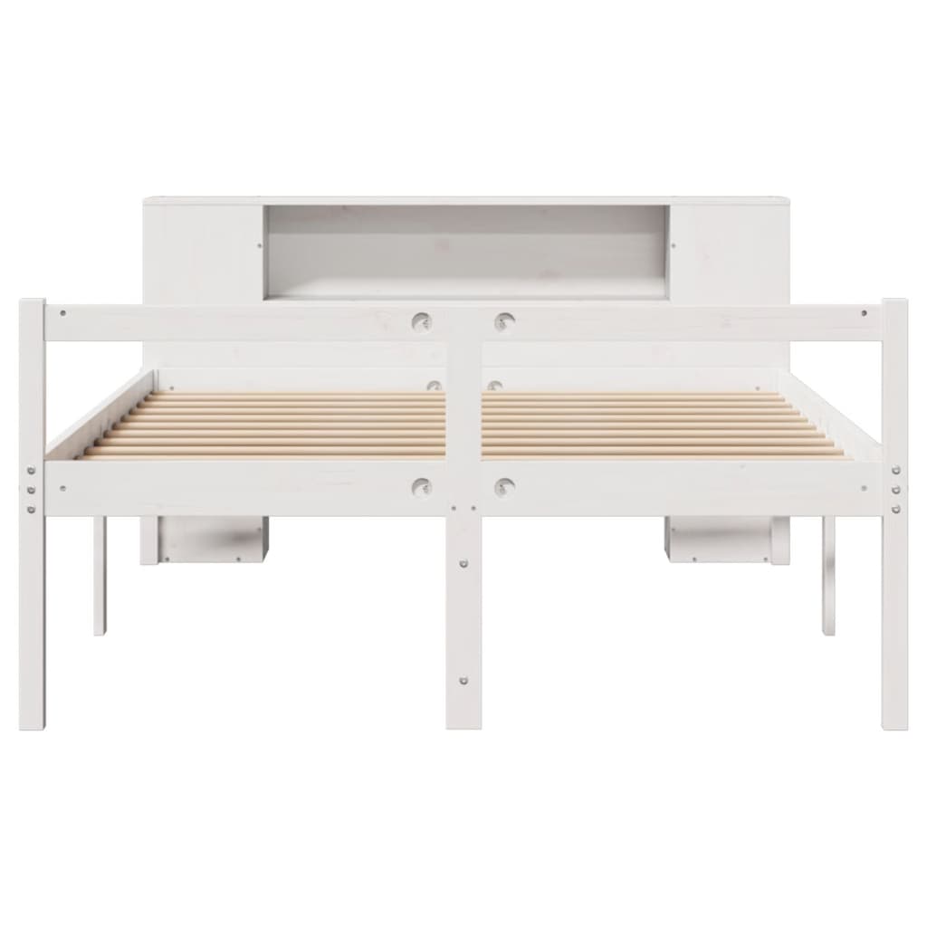 vidaXL Bookcase Bed without Mattress White 140x190 cm Solid Wood Pine