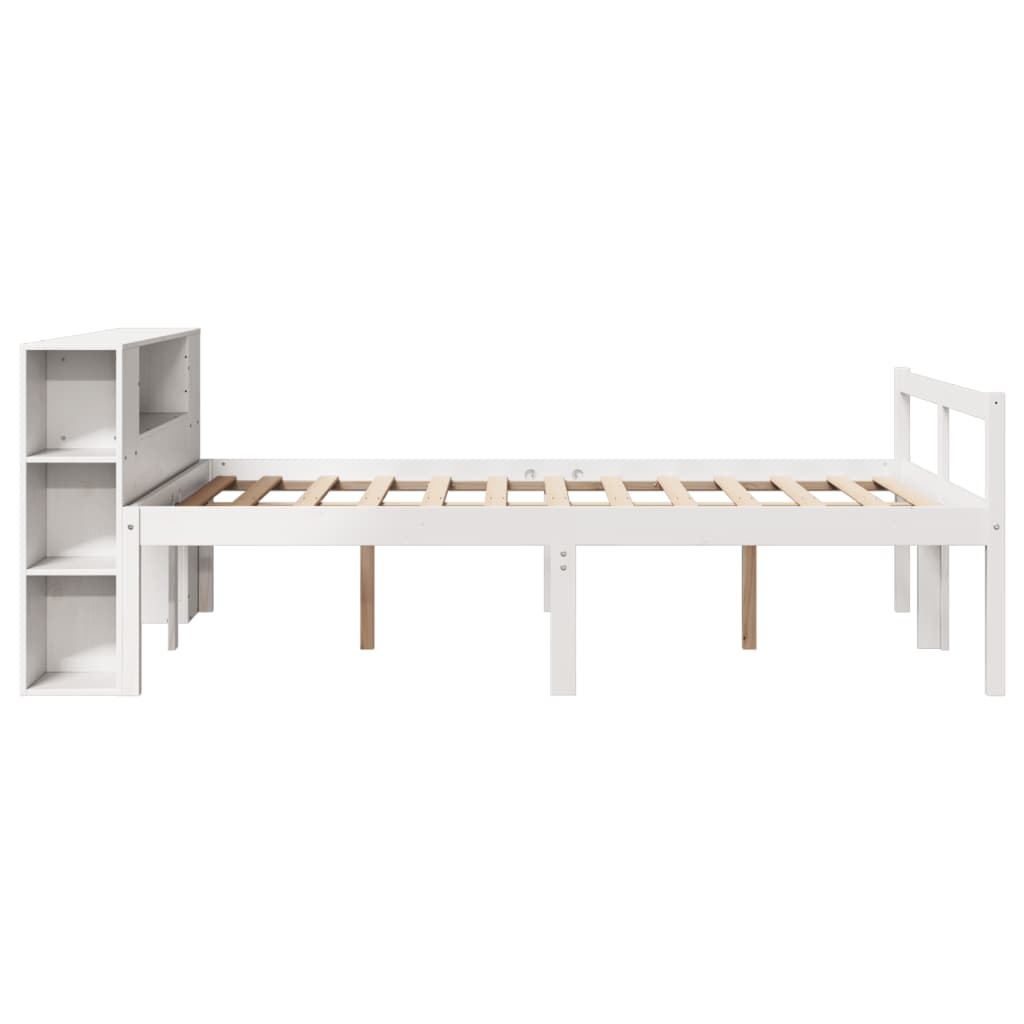 vidaXL Bookcase Bed without Mattress White 140x190 cm Solid Wood Pine