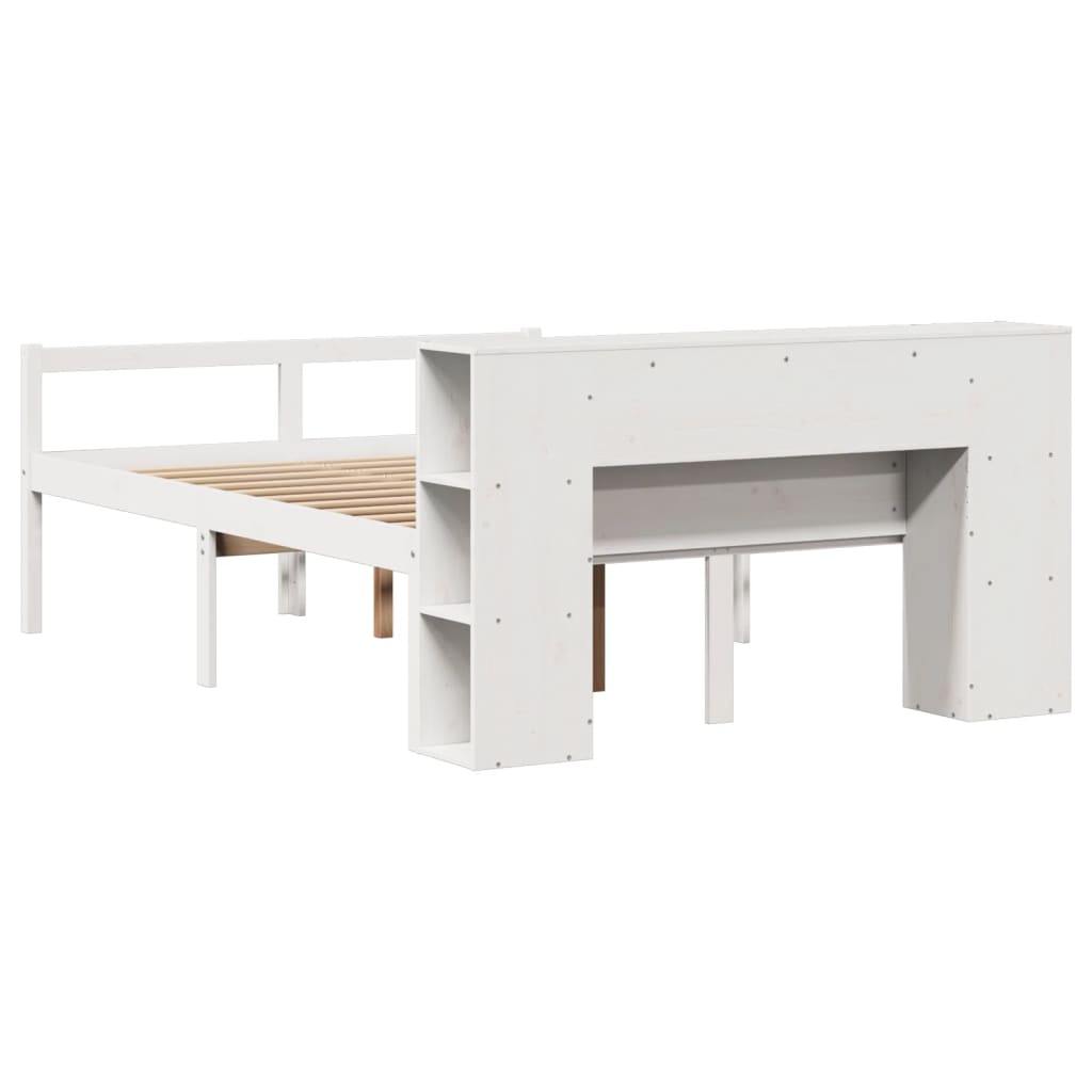 vidaXL Bookcase Bed without Mattress White 140x200 cm Solid Wood Pine