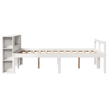 vidaXL Bookcase Bed without Mattress White 150x200 cm King Size Solid Wood Pine