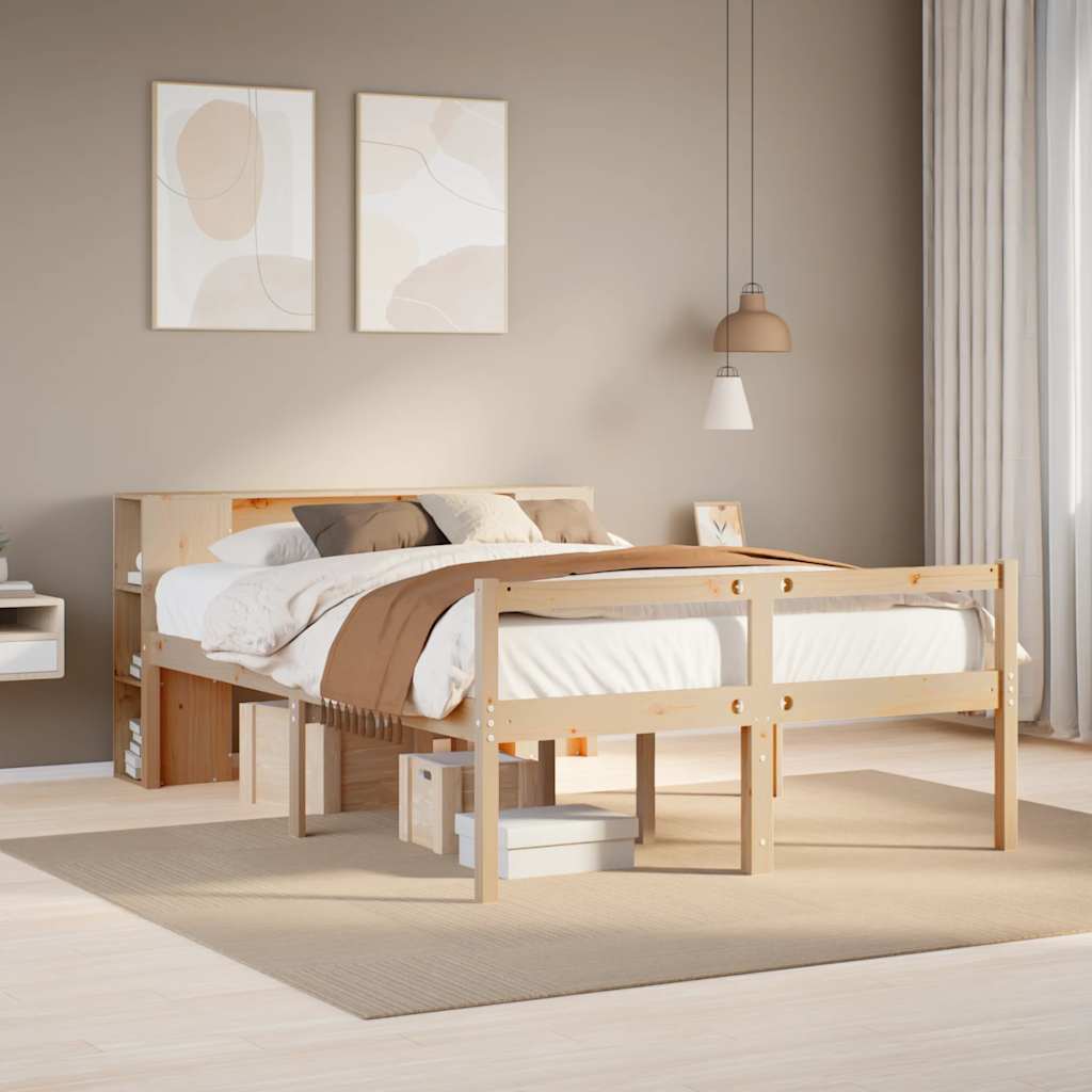 vidaXL Bookcase Bed without Mattress 160x200 cm Solid Wood Pine