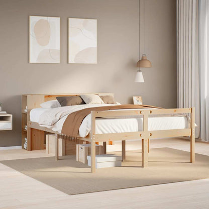 vidaXL Bookcase Bed without Mattress 160x200 cm Solid Wood Pine