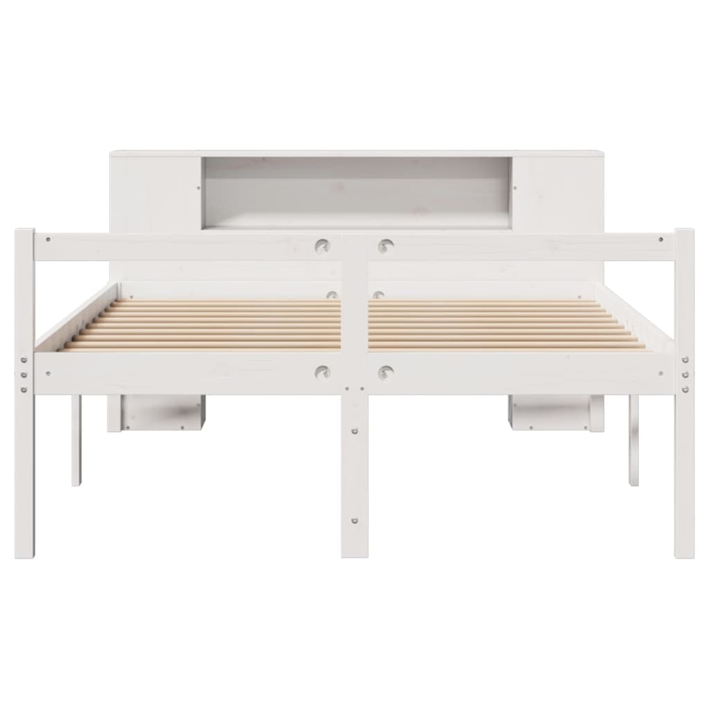 vidaXL Bookcase Bed without Mattress White 160x200 cm Solid Wood Pine