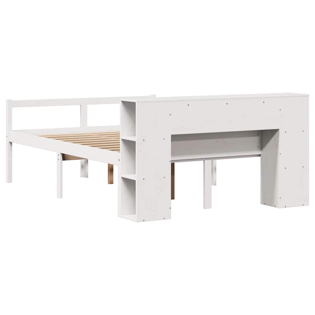 vidaXL Bookcase Bed without Mattress White 160x200 cm Solid Wood Pine