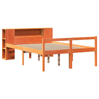 vidaXL Bookcase Bed without Mattress Wax Brown 140x190 cm Solid Wood