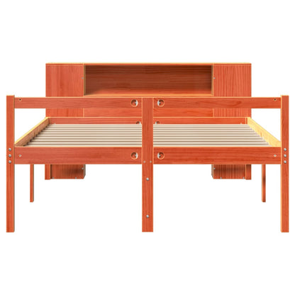 vidaXL Bookcase Bed without Mattress Wax Brown 140x190 cm Solid Wood