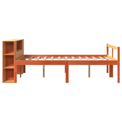 vidaXL Bookcase Bed without Mattress Wax Brown 140x200 cm Solid Wood