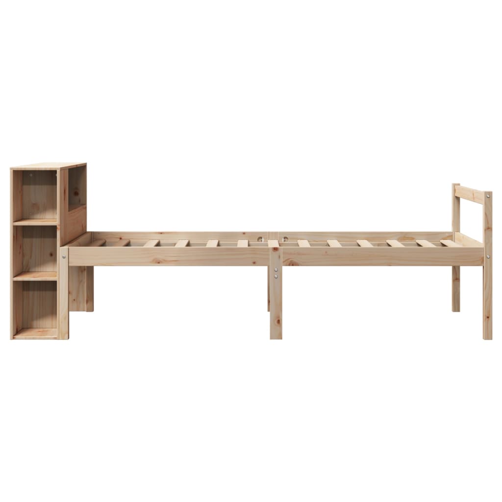 vidaXL Bookcase Bed without Mattress 75x190 cm Small Single Solid Wood Pine
