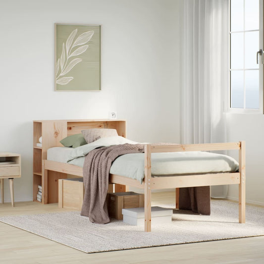 vidaXL Bookcase Bed without Mattress 75x190 cm Small Single Solid Wood Pine