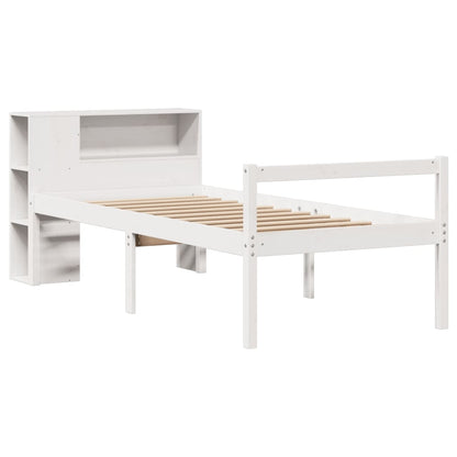 vidaXL Bookcase Bed without Mattress White 75x190 cm Small Single Solid Wood Pine