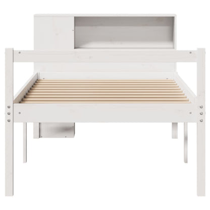 vidaXL Bookcase Bed without Mattress White 75x190 cm Small Single Solid Wood Pine