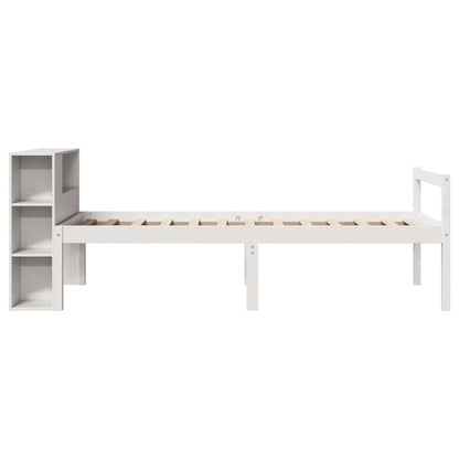 vidaXL Bookcase Bed without Mattress White 75x190 cm Small Single Solid Wood Pine