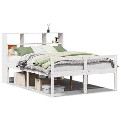 vidaXL Bookcase Bed without Mattress White 140x200 cm Solid Wood Pine